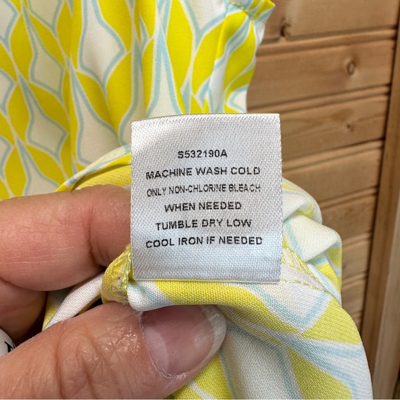 Market & Spruce Yellow, White And Blue Sleeveless Top Size Large EUC - Picture 7 of 9